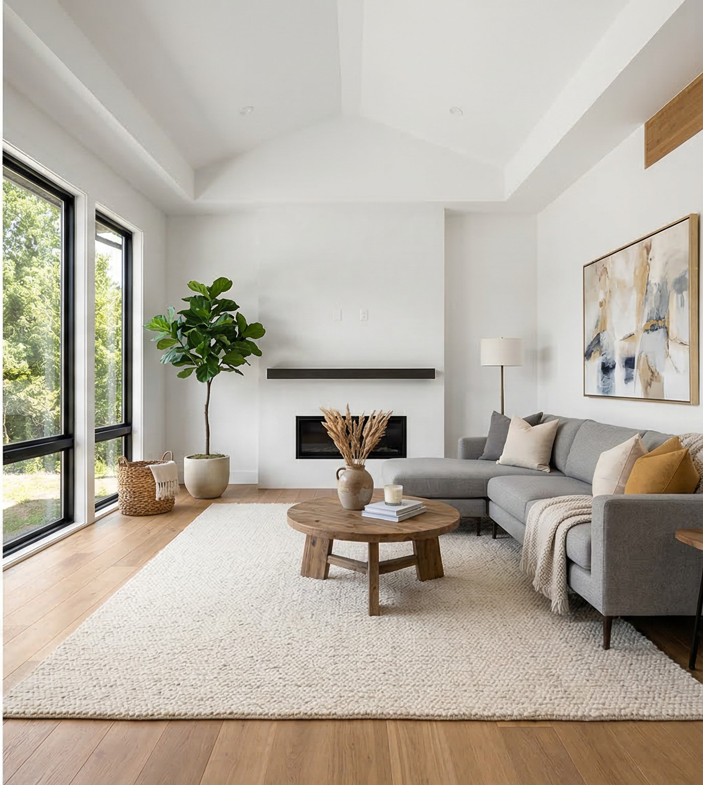 Bright, freshly painted modern living room